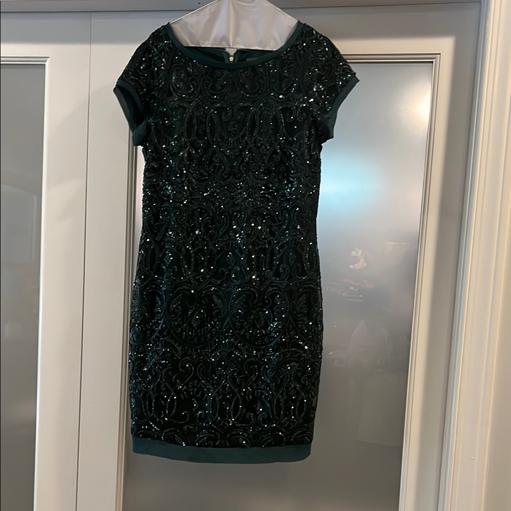 Vince Camuto Black Sequin Sheath Mini Dress